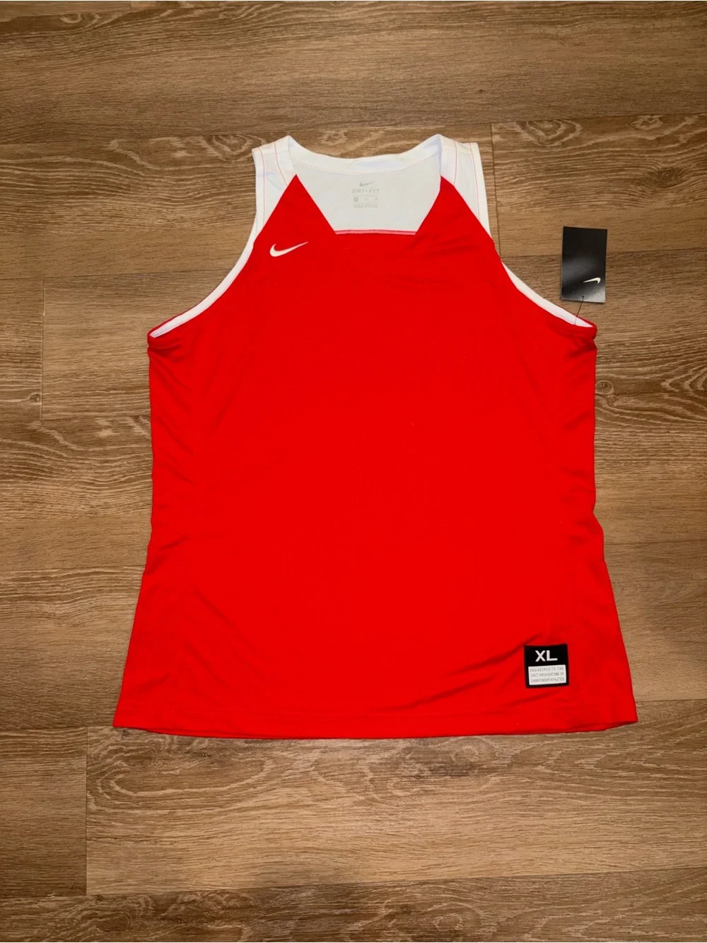 Nike Team Elite 867774-658 Women's Red White Basketball Game Jersey Size XL New